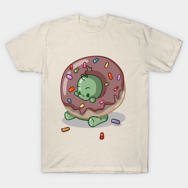 Donut Eating Dinosaur T-Shirt by karinac